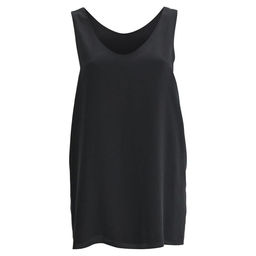 Chloé Scoop Neck Tank Top in Black Silk